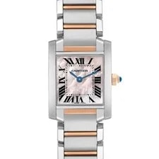 Cartier Tank Francaise Steel Rose Gold MOP Dial W51027Q4 4