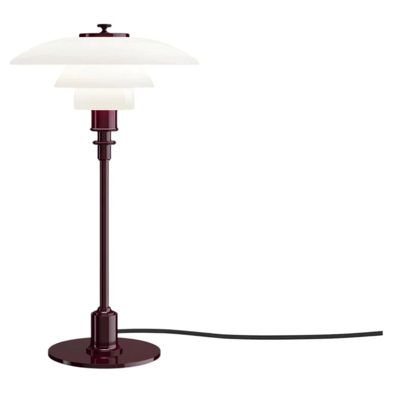 Poul Henningsen — Poul Henningsen 'PH 2/1' Glass Lamp in Glossy Burgundy for Louis Poulsen — Furniture — resale