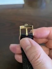 Bulova 14K Gold Moonphase Day / Date With Original Box, 18K Rolex Buckle 2