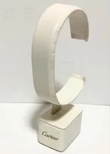 Cartier White Leather Stand Display Holder From Japan 3