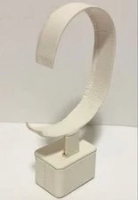 Cartier White Leather Stand Display Holder From Japan 4
