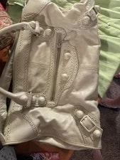 Balenciaga Large Satchel Top Handle Zip Studded, Pockets 3