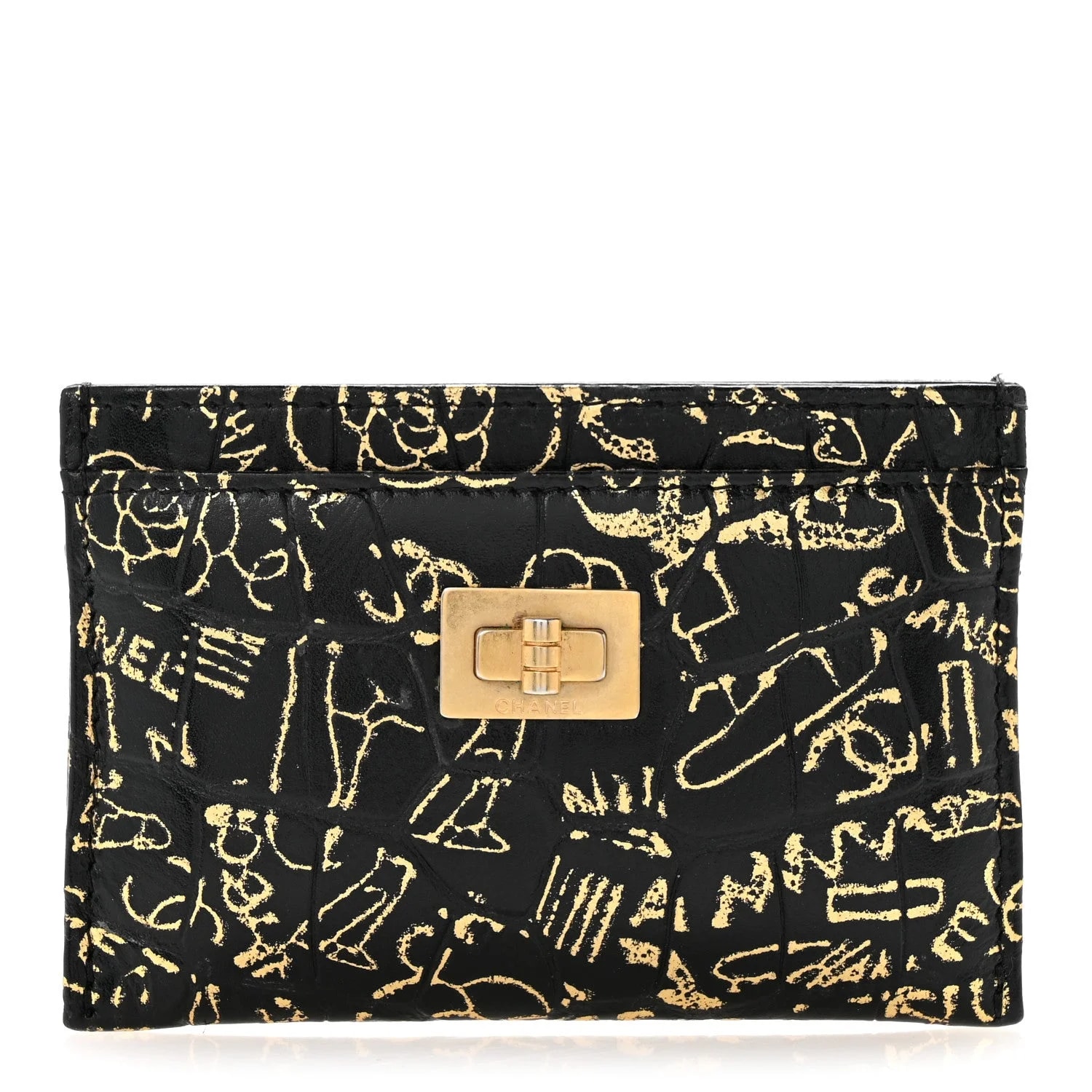 Chanel — Embossed Graffiti 2.55 Cocodile Reissue Card Holder — Accessory — resale