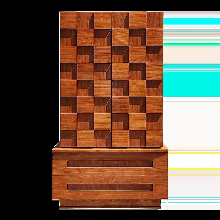 Paul Evans — Mid 20th Century Brutalist Cubed Highboy Storage Chests By Young Manufacturing Company — Furniture — resale