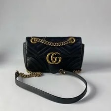 Gucci — Gucci GG Marmont Small 22 Chevron Antique Chain Crossbody — Handbag — resale