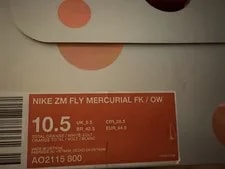 2018 Off-White X Zoom Fly Mercurial 'Total ' 2