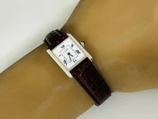 Cartier Must de Tank SM W1014054 2416 Stainless Steel 22mm White Dial #WJW256 2
