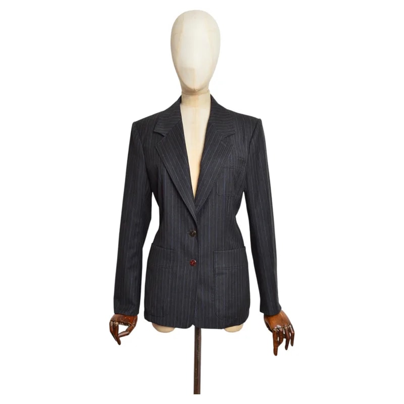Yves Saint Laurent — Yves Saint Laurent By Tom Ford Pinstriped Blazer Jacket — Clothing — resale