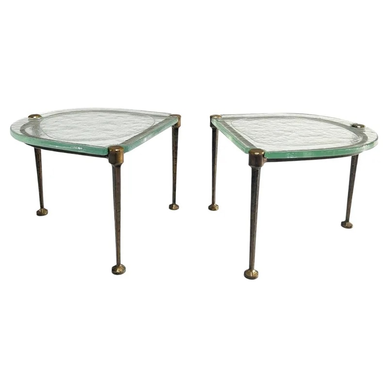 Attributed to Lothar Klute Set of Two Half-Rounded Coffee Tables, 1980 — Furniture — resale