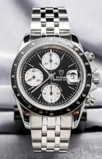 Tudor Prince Date Chronograph “Big Block” 40mm Black Dial eBay Live 79260P 2