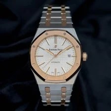 Audemars Piguet — Audemars Piguet Royal Oak 41mm White Dial Two Tone Complete Set 15400SR — Watch — resale