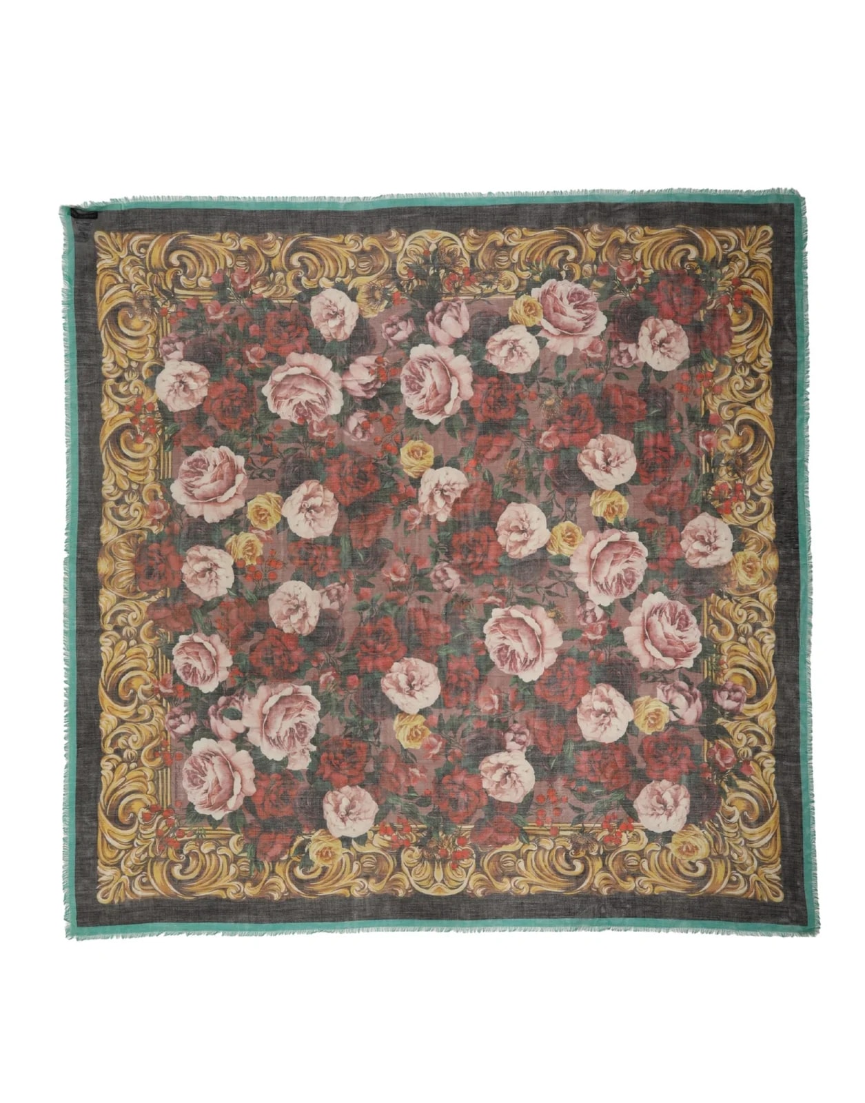Dolce & Gabbana — Dolce & Gabbana Floral Square Stole 134cmx134cm Scarf — Accessory — resale