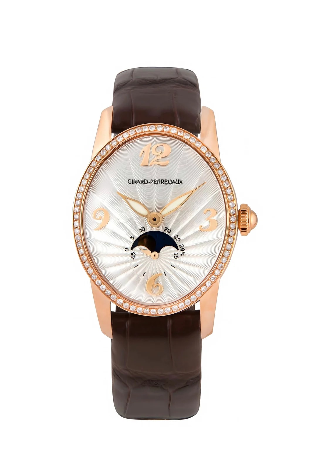 Worldofluxuryus — Girard Perregaux Cat's Eye Moon-Phases 18K Rose Gold & Diamonds Lady's — Watch — resale