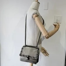 Fendi Kan I Metallic Studded Chain Auth 3