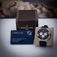 Breitling Super Chronomat B01 44 Black Panda Steel Chronograph AB0136 Rubber 2