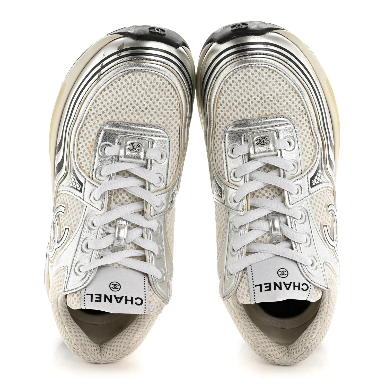 Fabric Laminated Stretch CC Sneakers 2