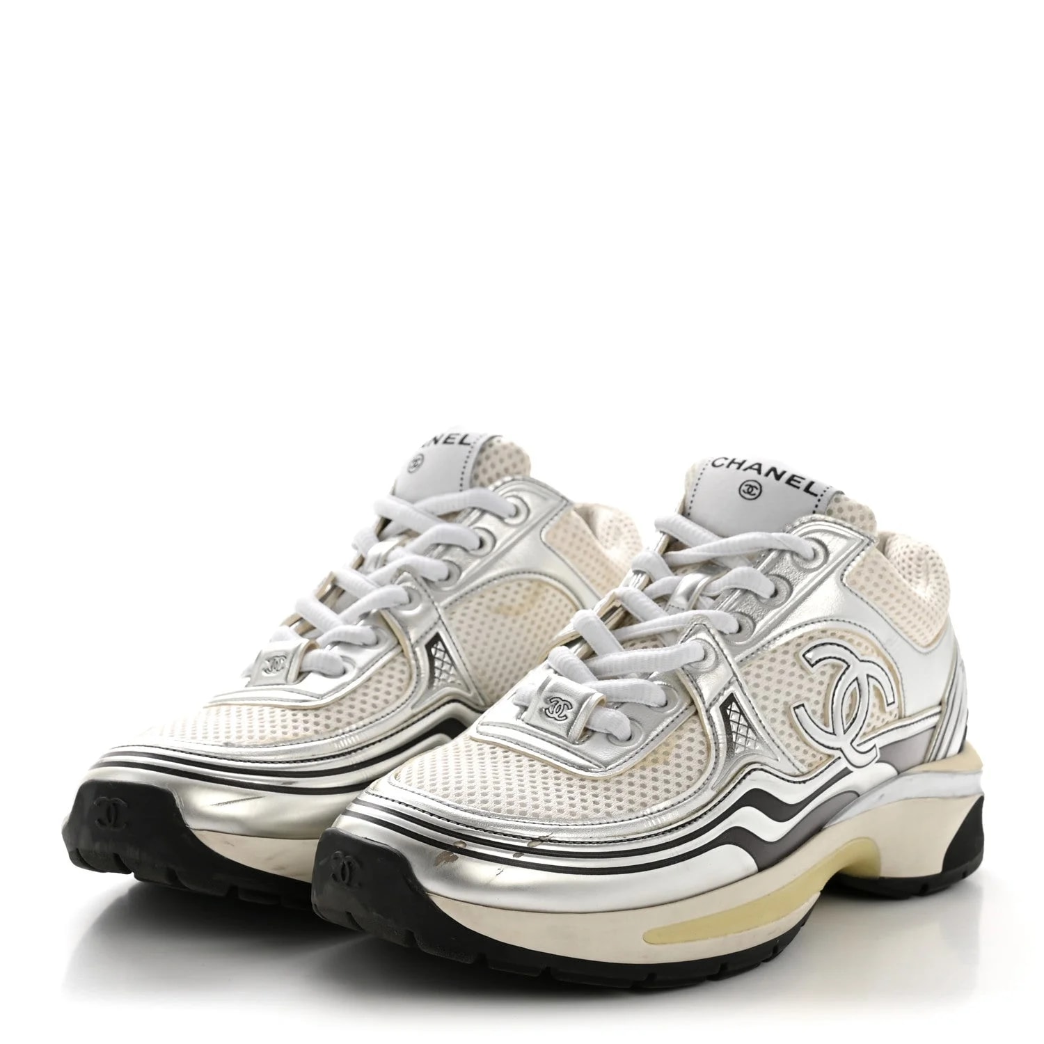 Fabric Laminated Stretch CC Sneakers 4