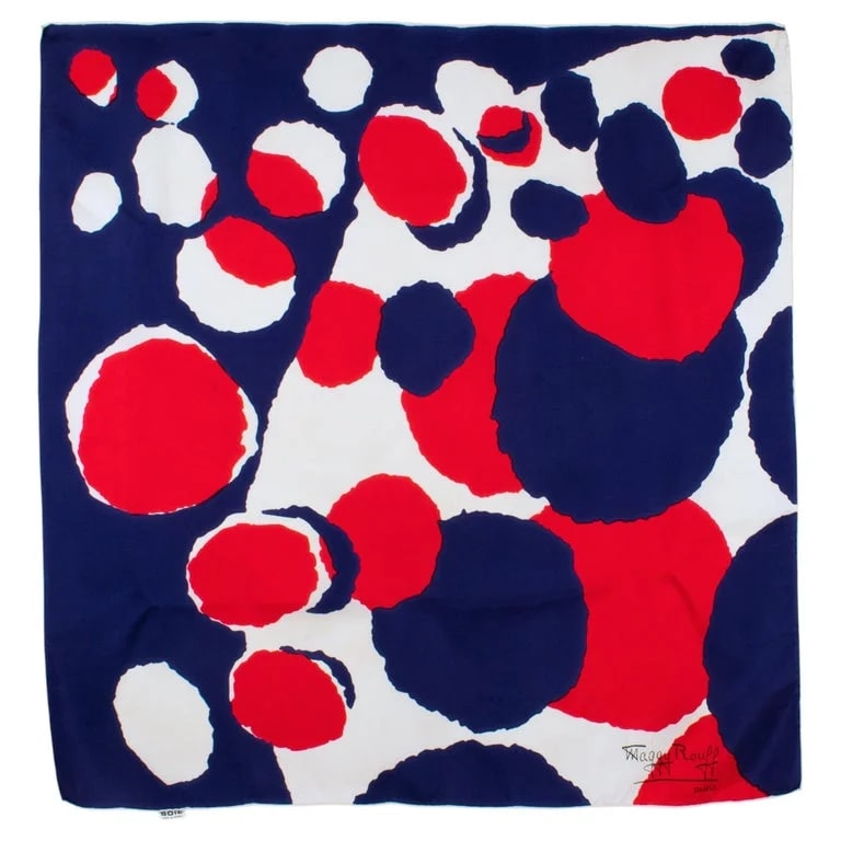 Maggy Rouff — Maggy Rouff Paris Scarf and Abstract Print — Accessory — resale