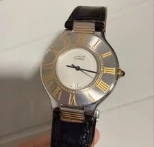 Cartier Must de 21 Ref.133000P Quartz 31mm Two Tone Leather Swiss 2