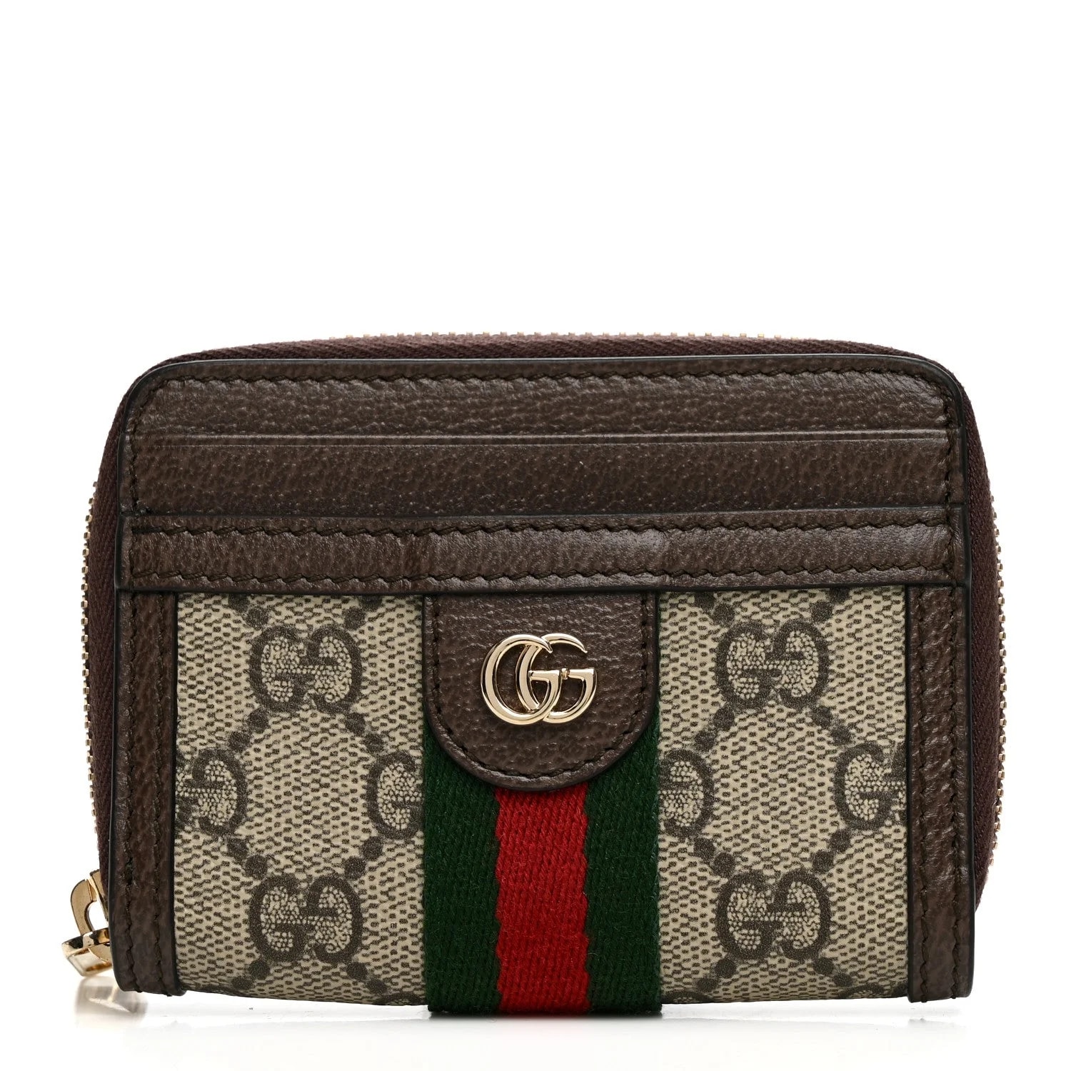 Gucci — Textured Dollar Web Ophidia Zip Around Card Case Wallet New Acero — Accessory — resale