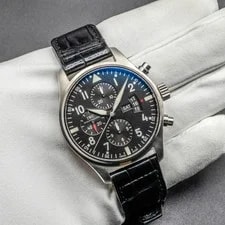 IWC Pilot's Chronograph IW377701 43mm Steel Black Dial Box Papers 2014 3