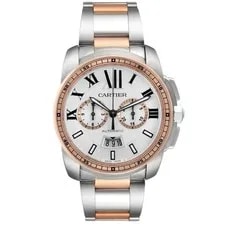 Cartier Calibre Chronograph Steel Rose Gold W7100042 2