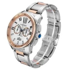 Cartier Calibre Chronograph Steel Rose Gold W7100042 4