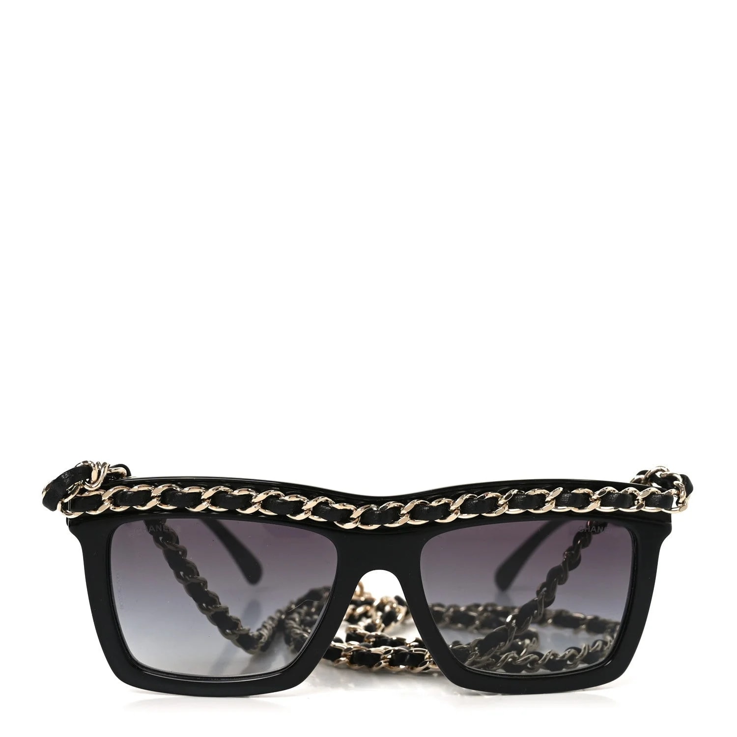 Acetate Metal Chain Rectangle Sunglasses 71627 2