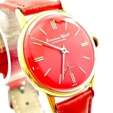 IWC Unk. Mechanical Analog Red Leather Strap 2