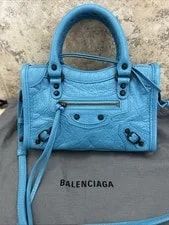Balenciaga — Balenciaga le City Nano $1350 Cyan Top Handle — Handbag — resale