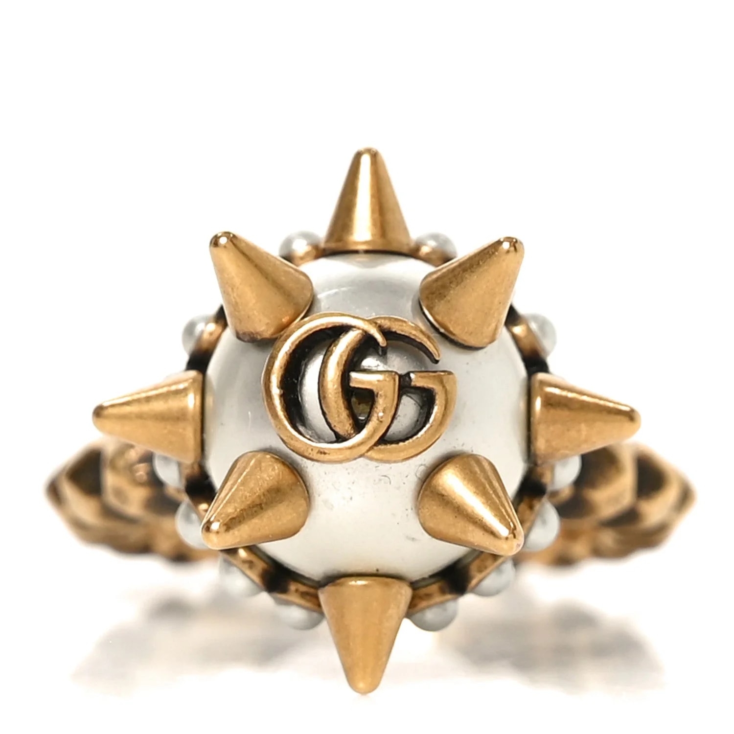 Gucci — Metal Spike Studded M Aged — Jewelry — resale