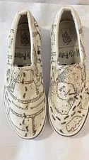 Vans Harry Potter Marauder’s Map Mischief Managed Slip on Shoes Size 9W 7.5M 2