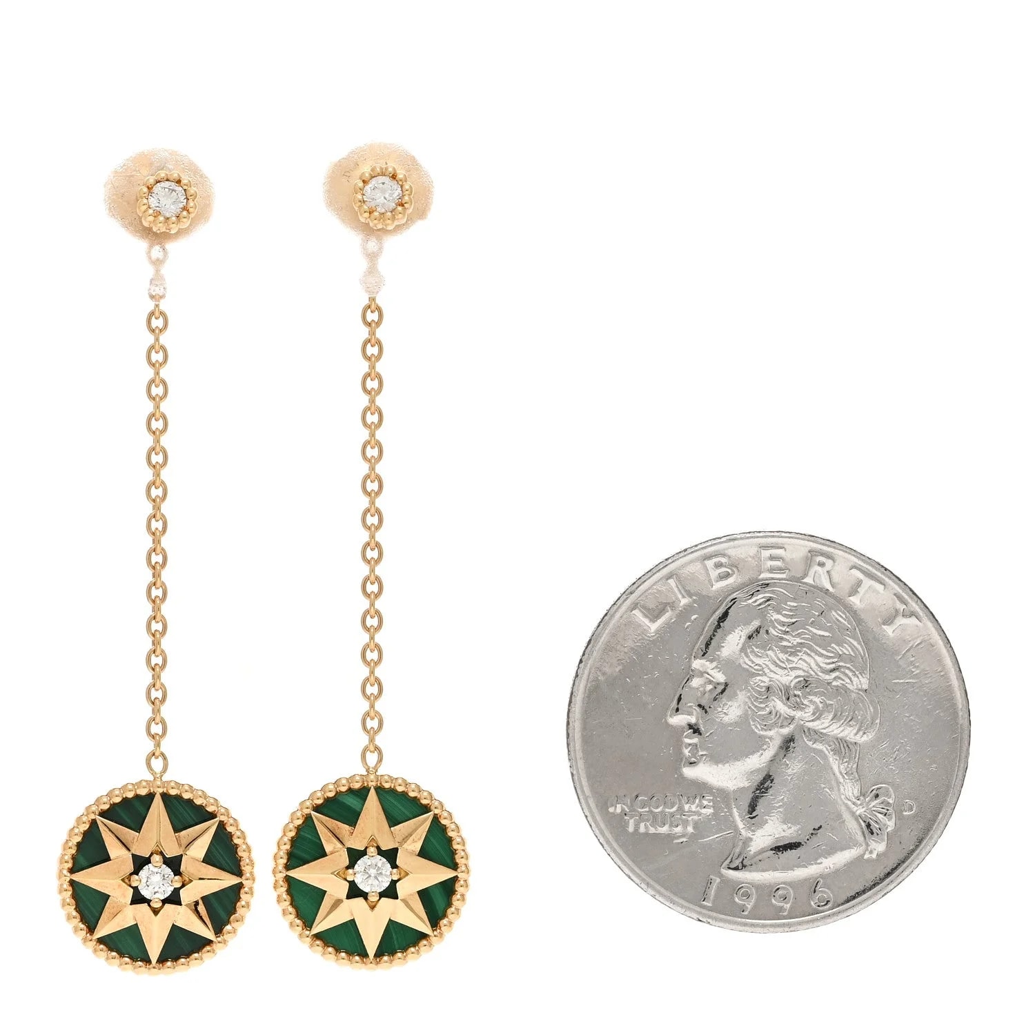 18K Yellow Gold Malachite des Vents Drop 2