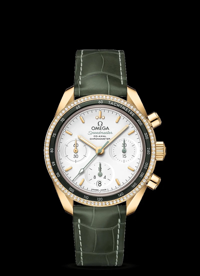 Worldofluxuryus — Omega Speedmaster Co-Axial Master Chronometer Chronograph 18K Yellow Gold & Diamonds Lady's — Watch — resale