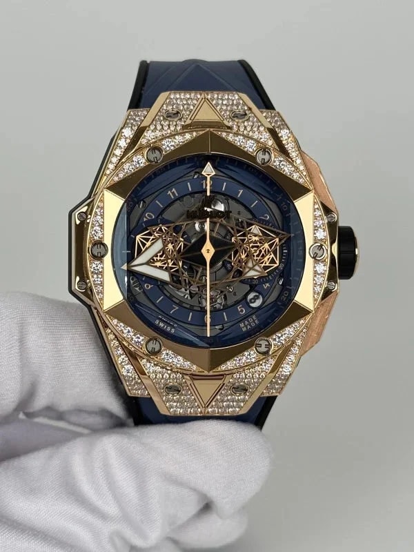 Hublot Big Bang Sang Bleu II 18K Rose Gold Blue Pavé 2