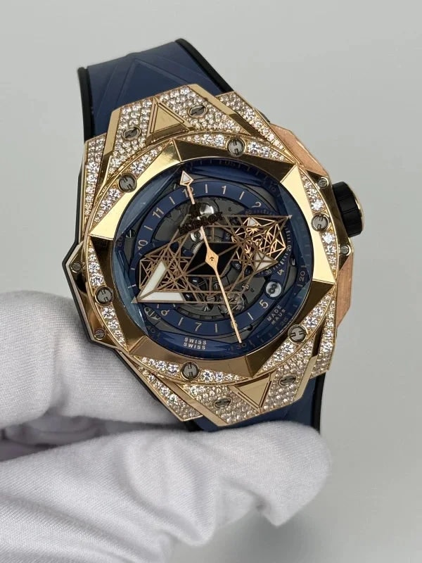 Hublot Big Bang Sang Bleu II 18K Rose Gold Blue Pavé 3