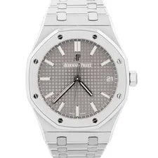 Audemars Piguet — 2021 Papers Audemars Piguet Royal Oak Gray Rhodium Stainless 41mm 15500ST BOX — Watch — resale