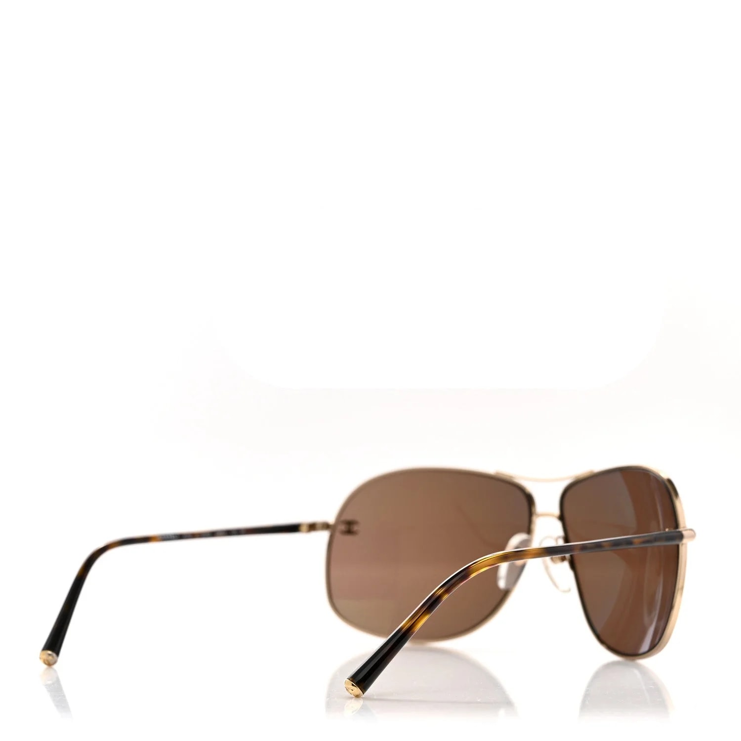 Metal CC Aviator Sunglasses 4193 Havana 4
