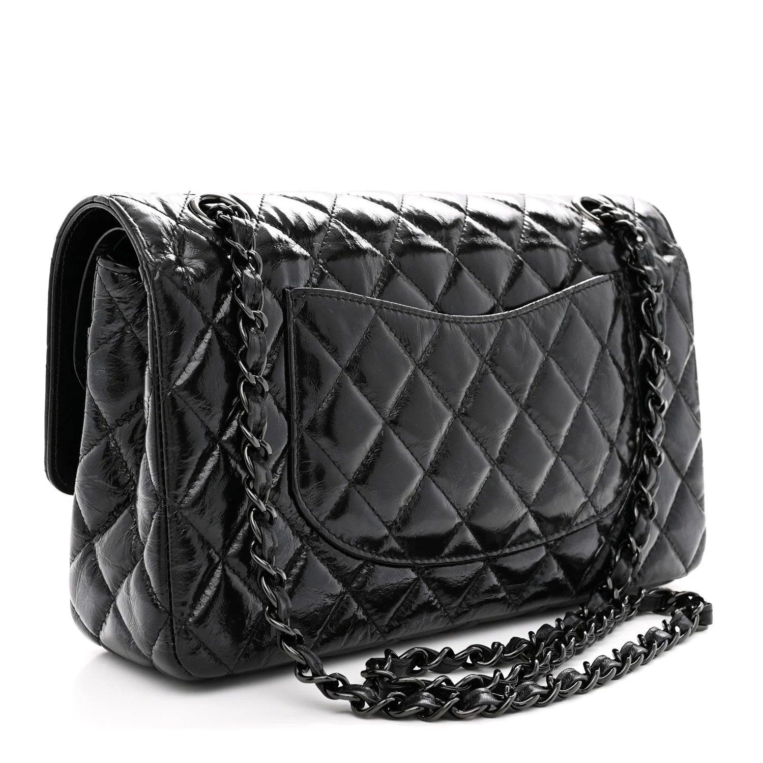 Shiny Crumpled Medium Double Flap So 3
