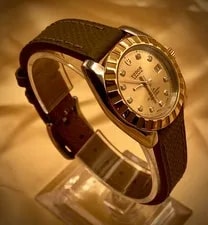 Tudor Classic Date Auto . 28mm Gold Dial With Diamonds Ref: 22013. 2