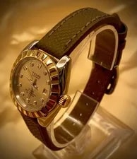 Tudor Classic Date Auto . 28mm Gold Dial With Diamonds Ref: 22013. 4