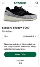 Saucony 6000 ’s Size 8.5 S70307-1 2