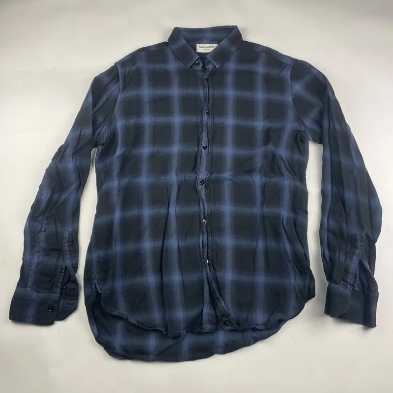 Saint Laurent — Saint Laurent Paris Hedi Silmane Plaid Shirt 40 — streetwear — resale