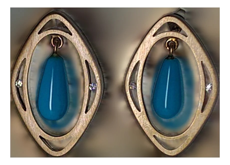 18kw Drop Floating , Pair — Jewelry — resale