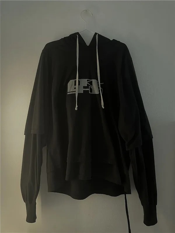 Rick Owens DRKSHDW — Rick Owens Drkshdw Hustler Double Layered Hoodie — streetwear — resale