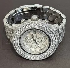 Breitling Super Avenger, A13370 Mother of Pearl Dial, Diamond Everything! 20TCW+ 3