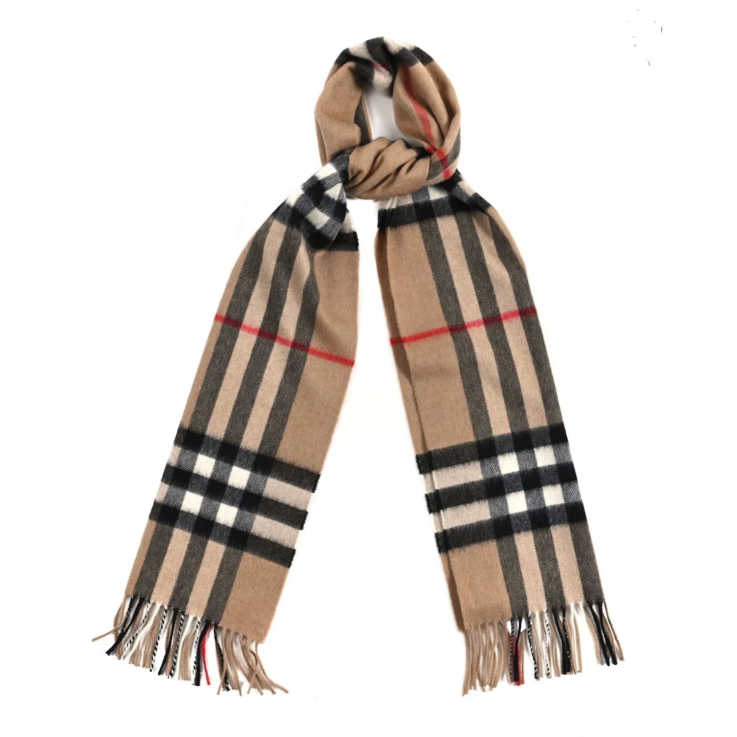 Burberry — Giant Check Fringe Scarf — Accessory — resale