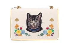 Gucci — Gucci GG Marmont Medium Embroidered With Cat Motif — Handbag — resale