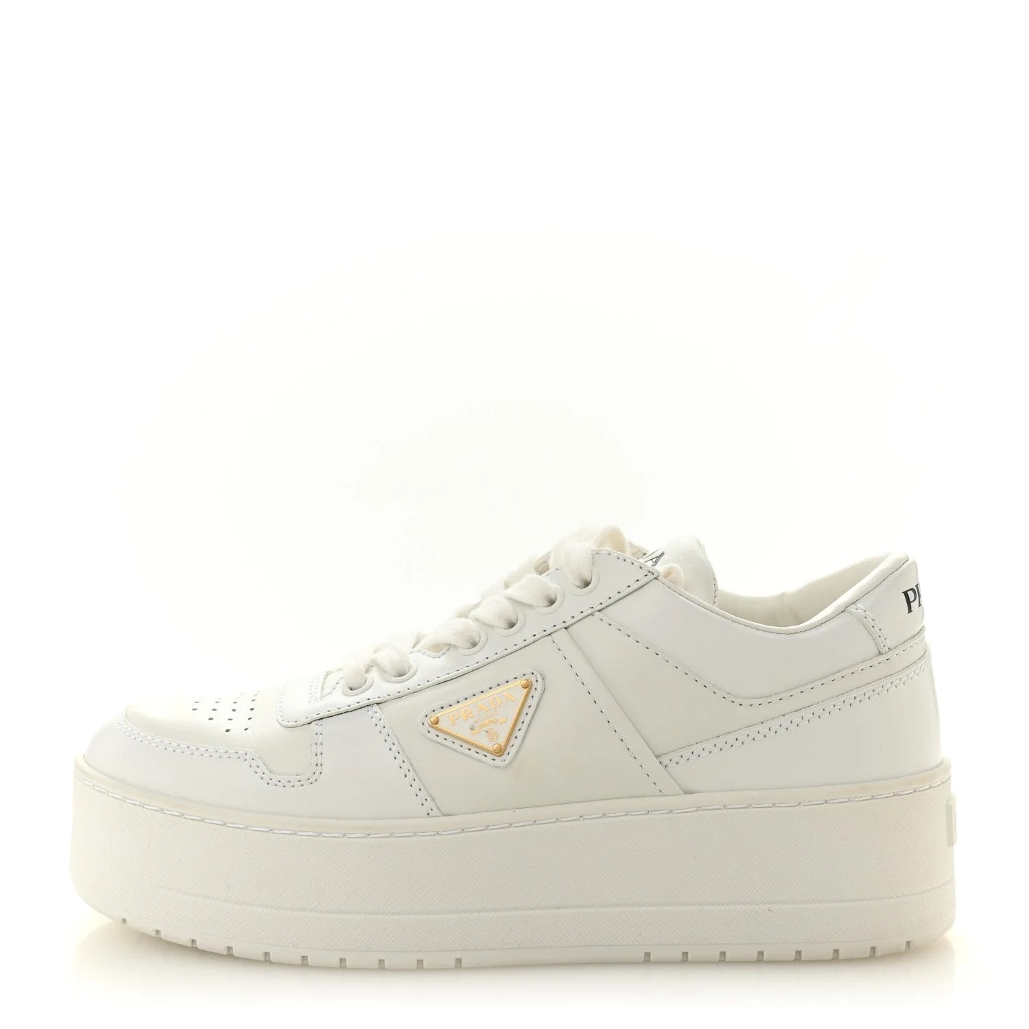 Prada — Vitello Rois Triangle Downtown Platform Low Top 37 — Sneaker — resale