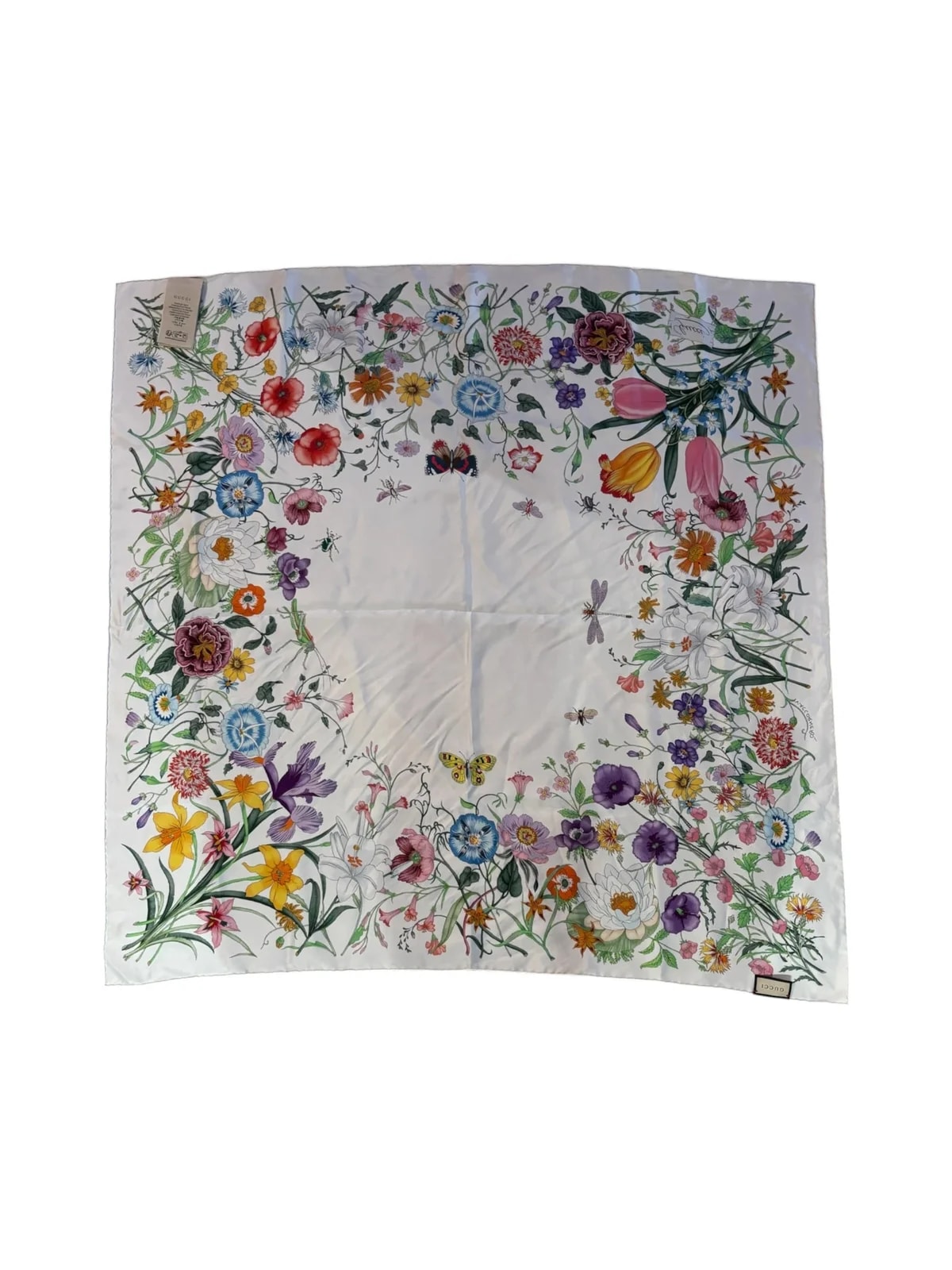 Gucci Flora Printed Twill Carre Scarf 2